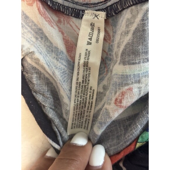 Anthropologie Celandine Linen Blend Strapless Jumpsuit Sz Lg Navy Blue - Picture 9 of 9